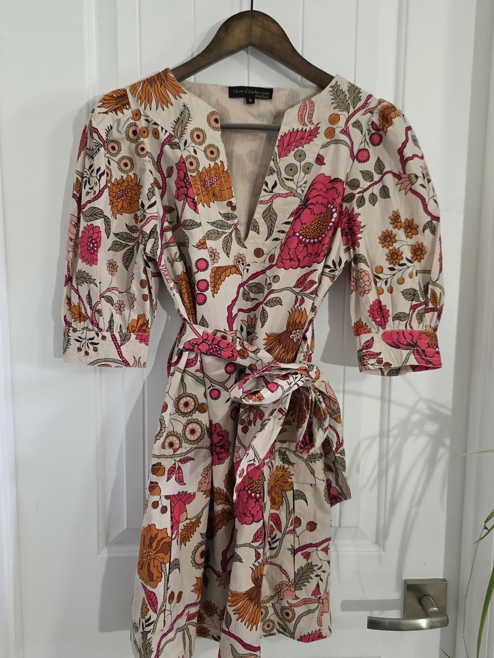 House of Harlow 1960 by Nicole Richie Floral Wrap Dress Size S Boho Tie Waist - Picture 2 of 9